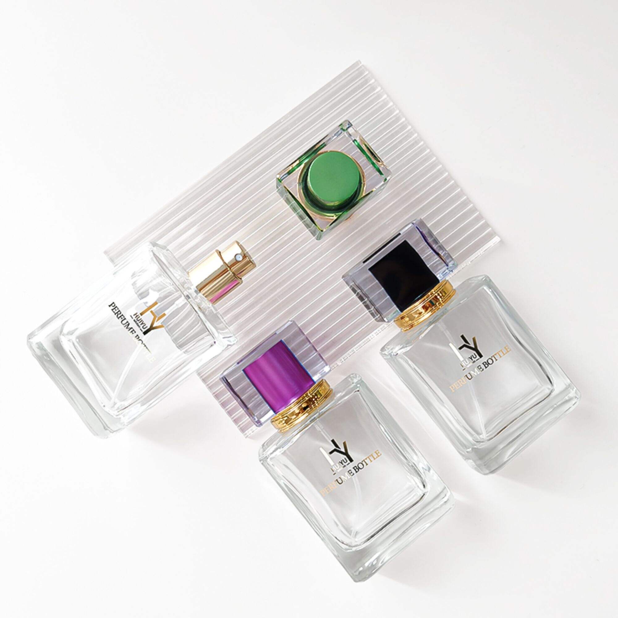 Design Quadratische Parfumflasche Anpassbare Parfumflasche Einzigartige Luxusflasche HY-P301