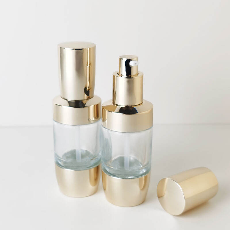 Custom middle cap shoulder 1 oz luxury thickened bottom spray glass bottle HY-1845