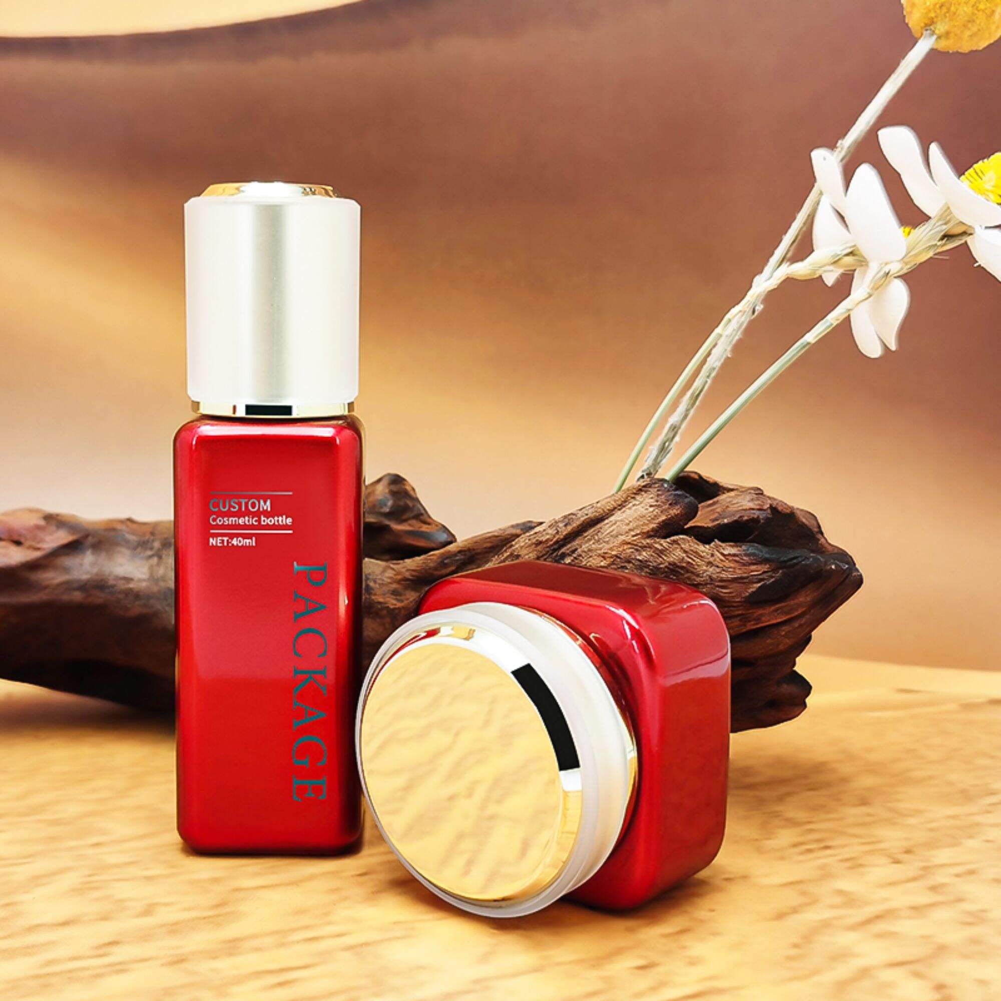 5Oz Red Empty Cosmetic Packaging Container HY-2316