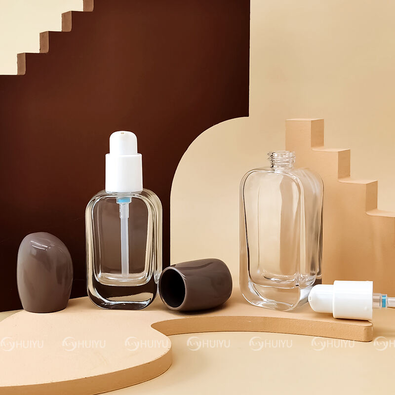 Customized Logo new Cosmetic Liquid Foundation Stone Shaped Lid  HY-1851