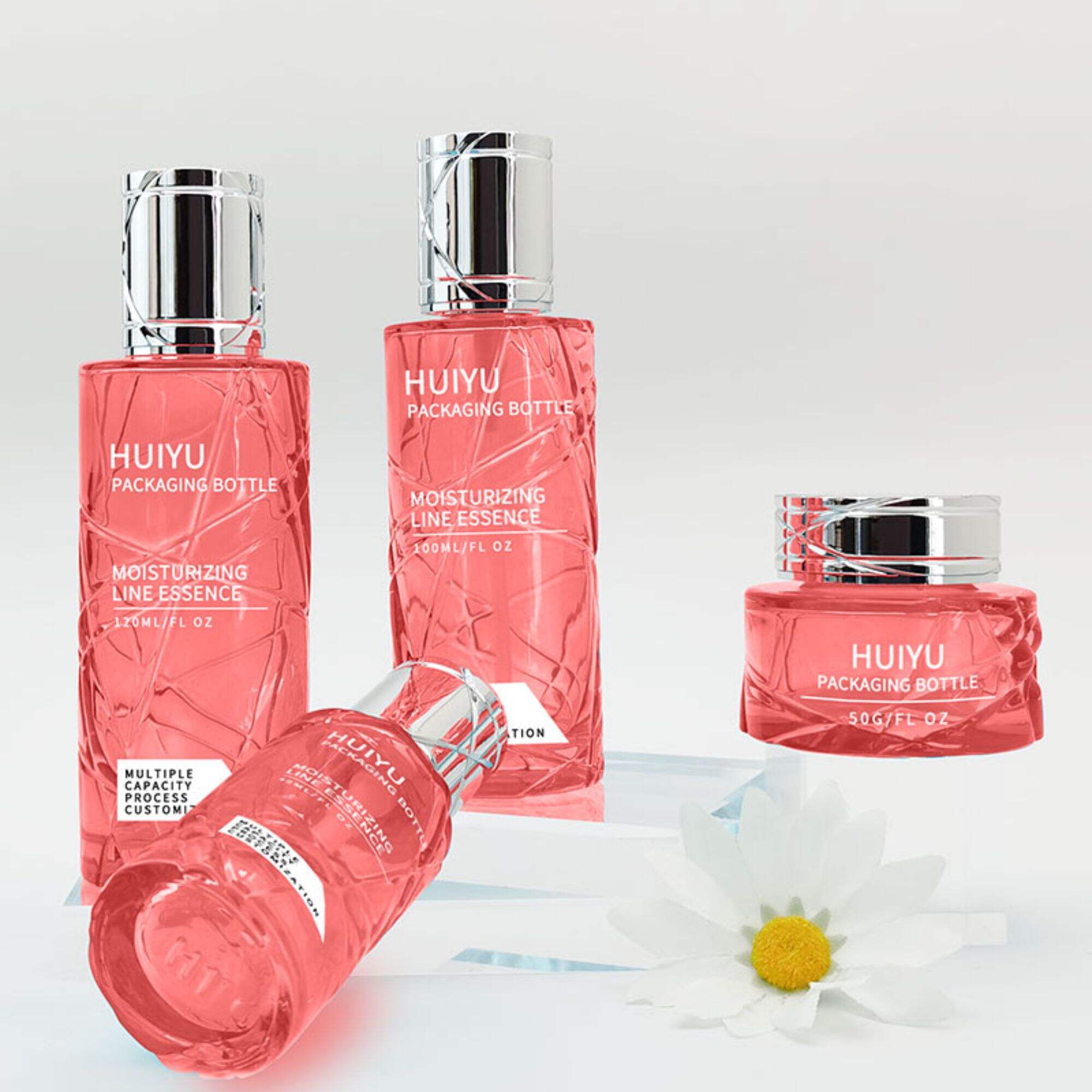 Customized Advanced ice Clear Color Glass Jar Set HY-2389