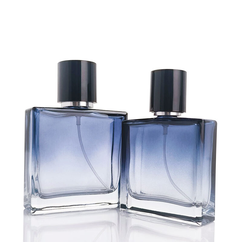 Quadratische blaue leere Glasparfümflaschen HY-190