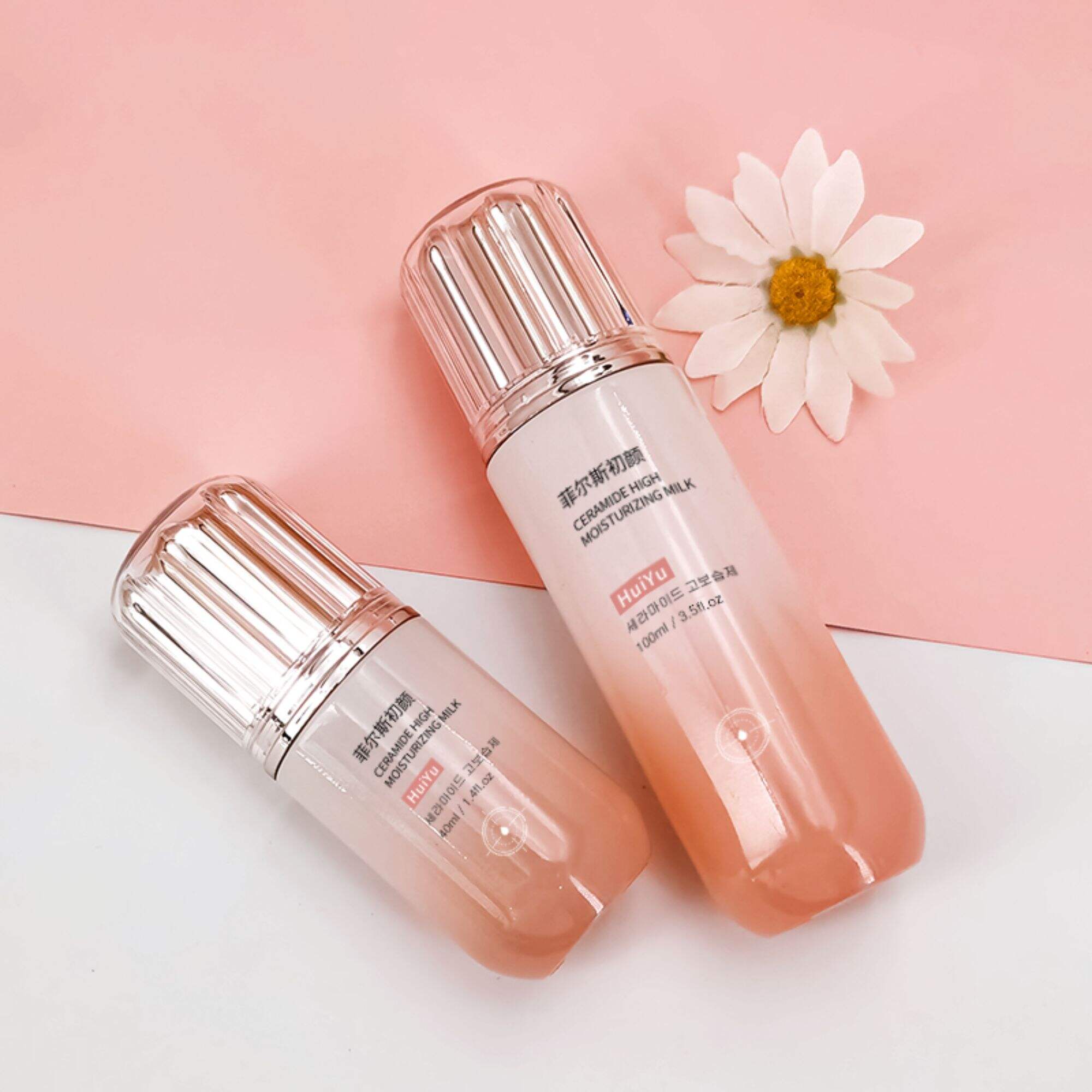 Rosa Blumen-Hautpflege-Set mit Gradientenglasflasche HY-2421
