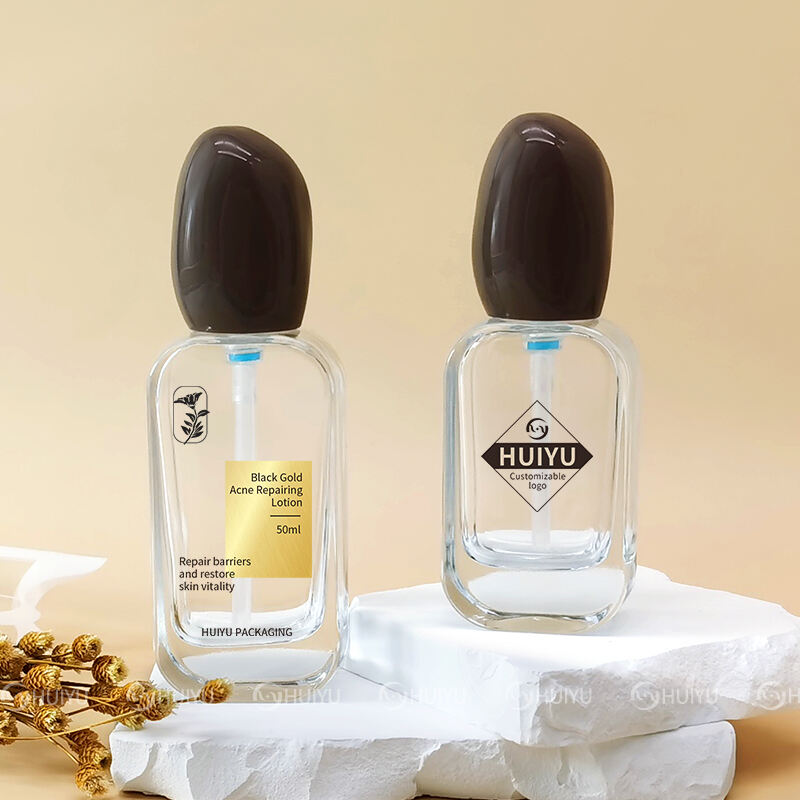 Customized Logo new Cosmetic Liquid Foundation Stone Shaped Lid  HY-1851