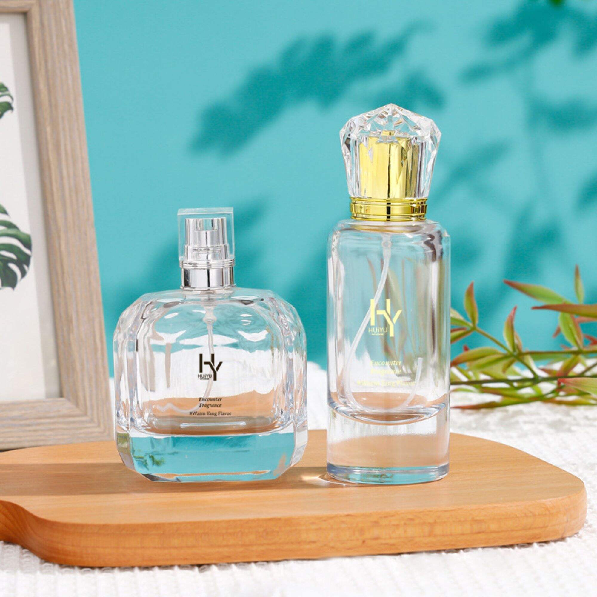 Auffüllbare Flasche Luxusglas Quadratisch und Kreisförmige Verpackungsauswahl HY-210