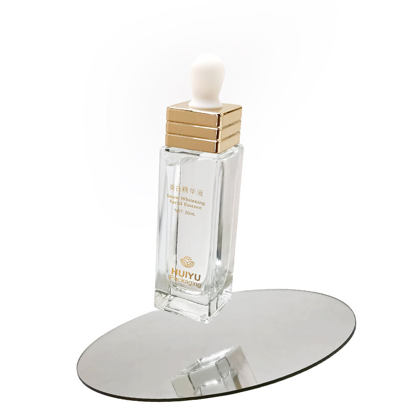 Cosmetic Skincare 1 oz square Tincture Dropper Bottle Essential Oils Bottle Packaging HY-1828