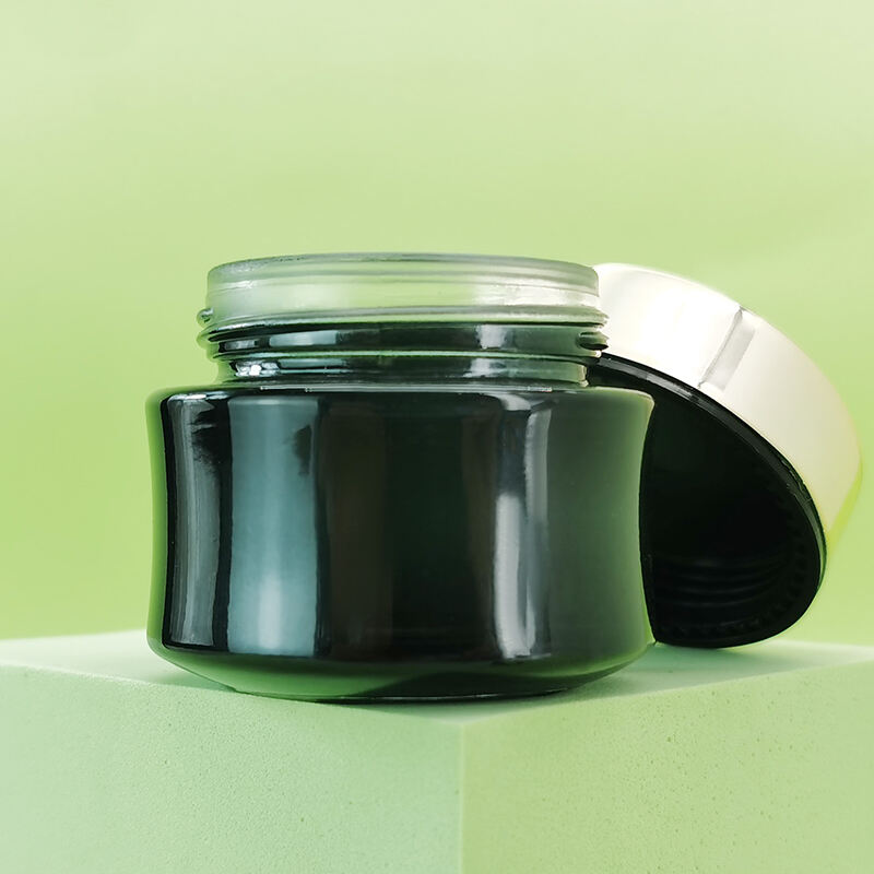 Vollständig bedruckte Glasflasche mit druckempfindlichen Düsen und einzigartiger Dornform auf dem Flaschenkörper HY-2406