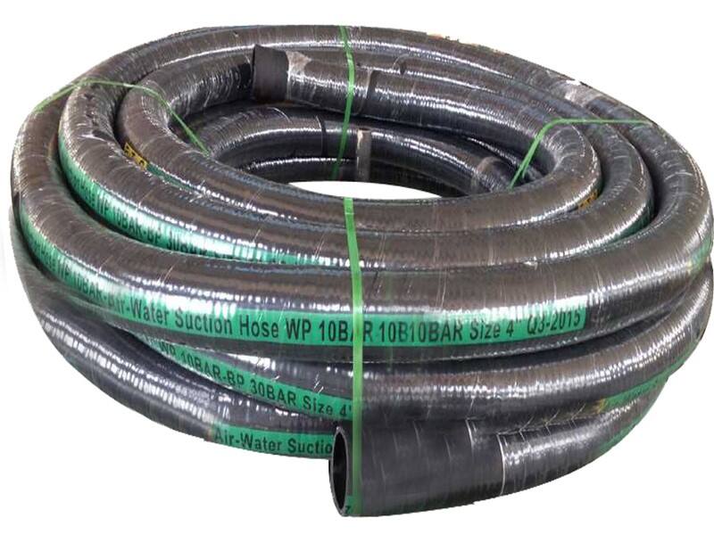 China factory 4 inch 100mm ID high pressure water discharge and suction rubber hose with Multi plies high tensile textile details