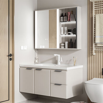 MEEKI BV-B-03    stainless steel vanity bathroom sink cabinet with mirror