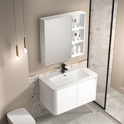 MEEKI BV-L-05  two-door modern  aluminum bathroom vanity set washbasin sink