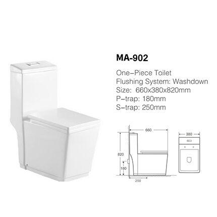 MA-902 One-piece toilet siphonic flushing system side flush