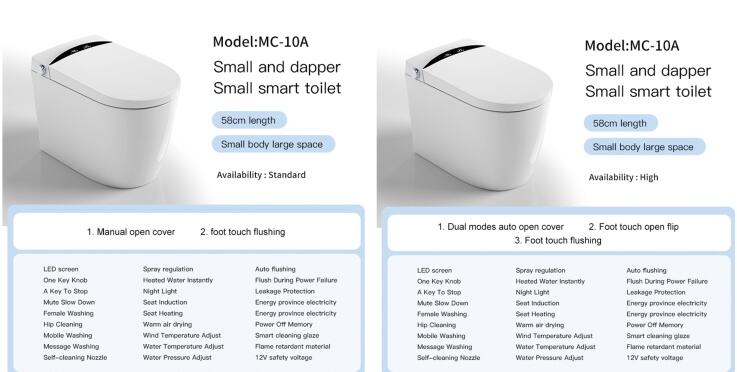 MB-10A Rimless smart toilet suite w/remote control gloss white supplier