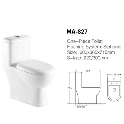 MA-827 One-piece toilet siphonic flushing system side flush