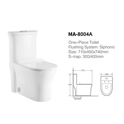 MA-8004A One-piece toilet siphonic flushing system side flush