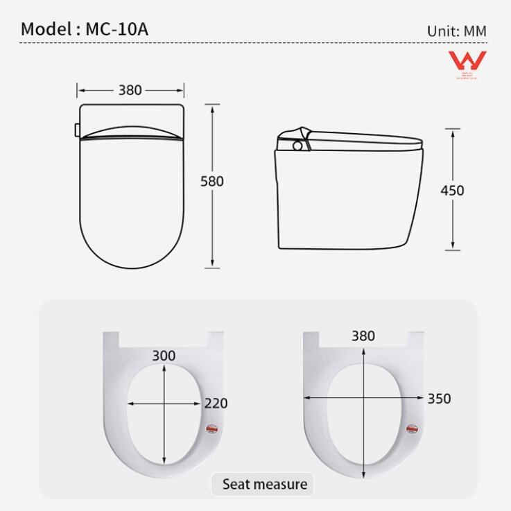 MB-10A Rimless smart toilet suite w/remote control gloss white supplier