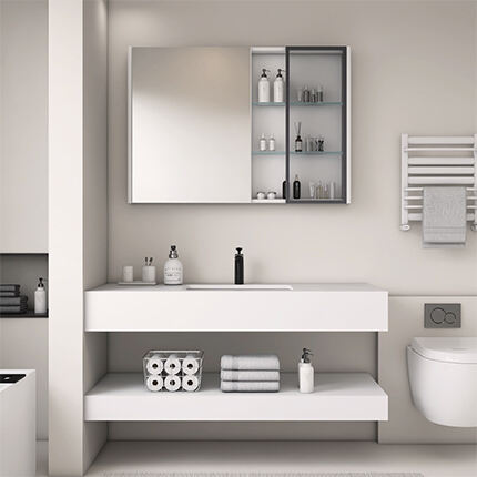 MEEKI BV-B-08    stainless steel vanity bathroom sink cabinet with mirror