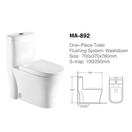 MA-892 One-piece toilet siphonic flushing system side flush