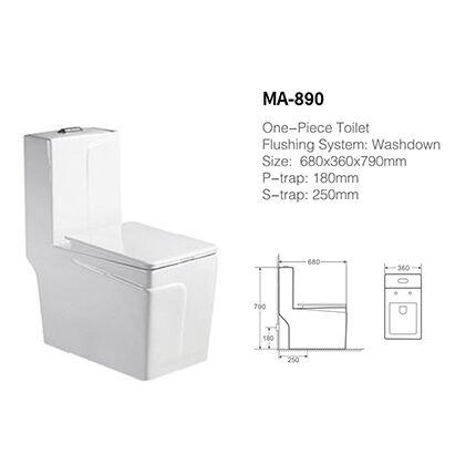 MA-890 One-piece toilet siphonic flushing system side flush