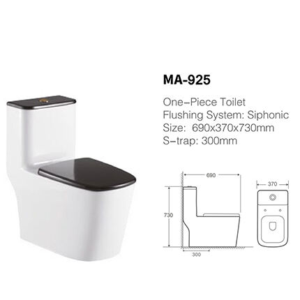 MA-925 One-piece toilet siphonic flushing system side flush