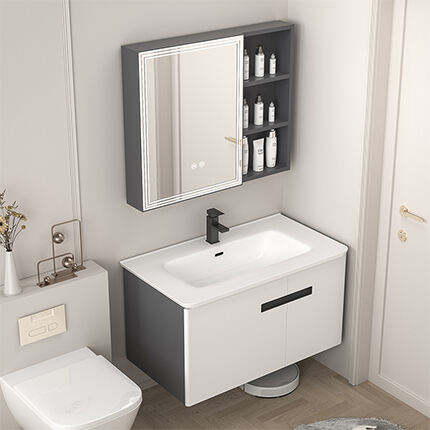 MEEKI BV-L-01  two-door modern  aluminum bathroom vanity set washbasin sink