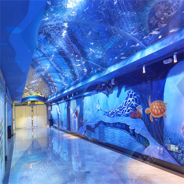 Enjoy the stunning visual appeal of a see-through acrylic swimming pool.