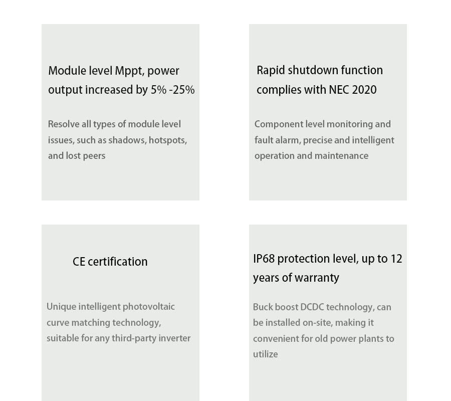 Sopt Rapid Shutdown 450 W, 600 W, 700 W, Solarmodul-Optimierer mit Gleichstrom-Wechselrichter für die Herstellung von Solarsystemen