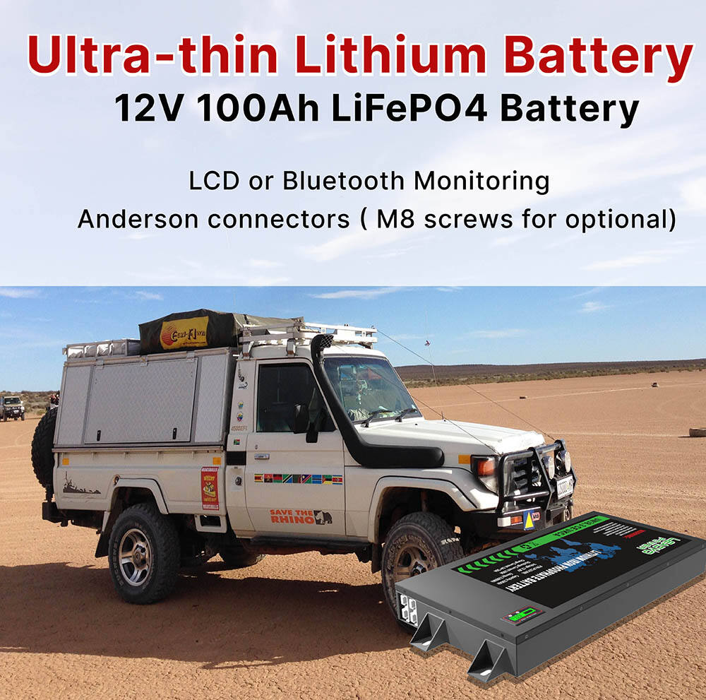 Ultra-thin Slimline 12V 100Ah LiFePO4 12.8V Deep Cycle Battery Perfect for 4WD 4X4 Off-Road Rvs,etc  details