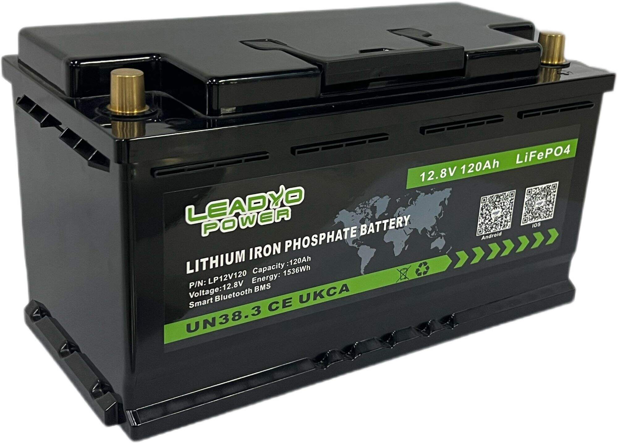 12.8V LiFePO4 12V 120Ah LFP Lithium Ion RV Car Battery For Camping