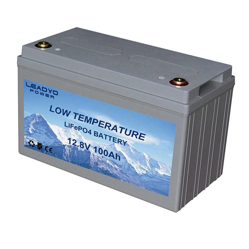 12.8V 100Ah Self-Heating LiFePO4 Battery, Built-in 100A BMS