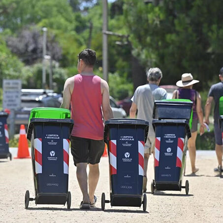 240L Wheelie Plastic Waste Bins - Flat Lid