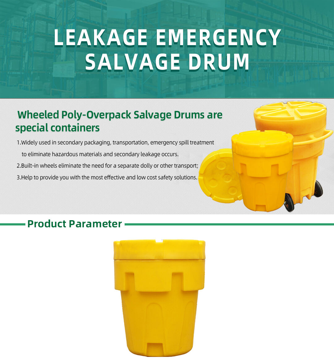 200L Oil Drum rack Polyethylene Spill Emergency Treatment Cart spill cabinet for safe use manufacture