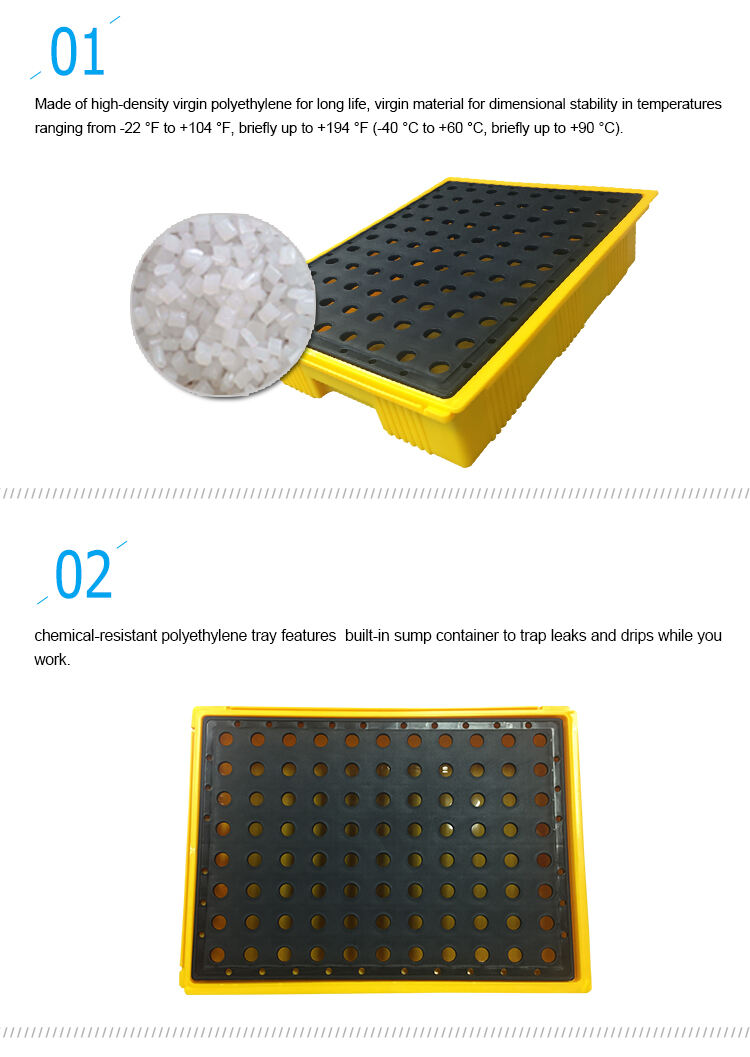 High Quality And Cheap Lab Tabletop Spill Deck Oil Spill Prevention Secondary Containment Tray Plastic Pallets manufacture