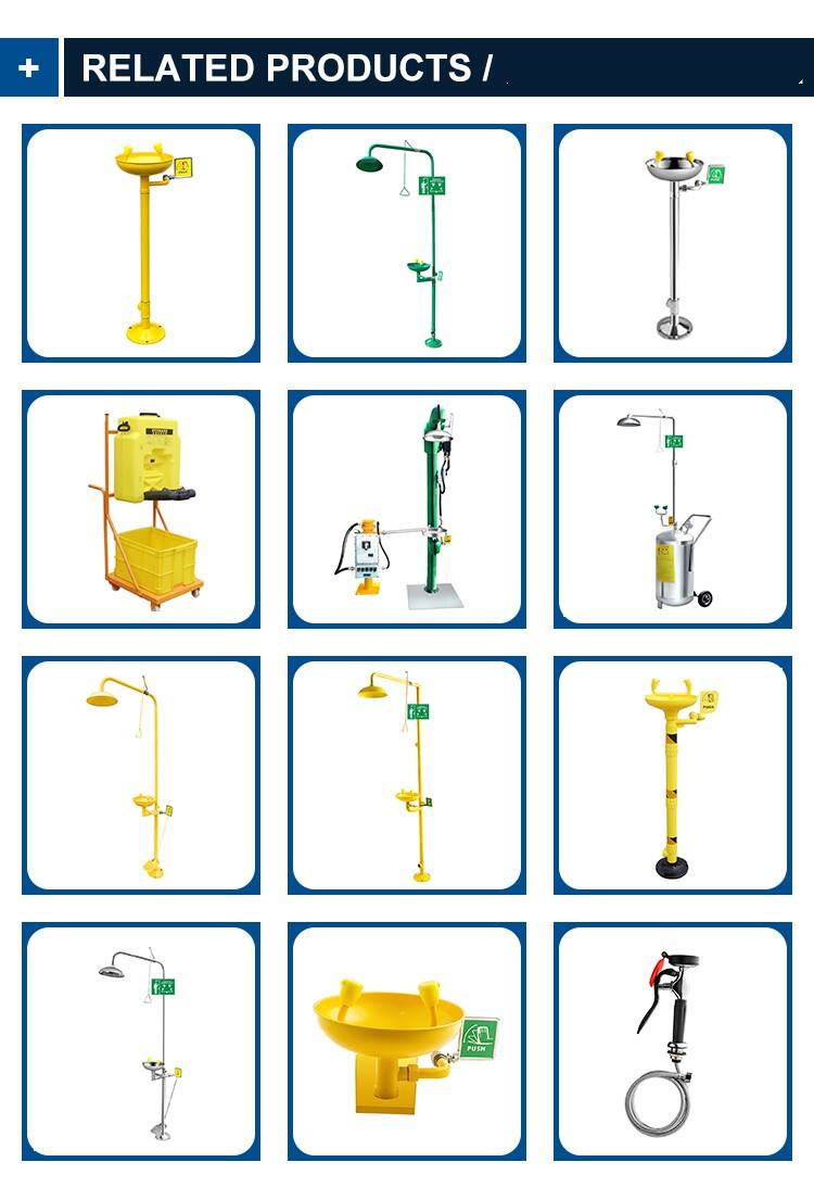 Industrial Safety Steel Wall Mounted Eye Wash Equipment Safety Stand Eyewash factory