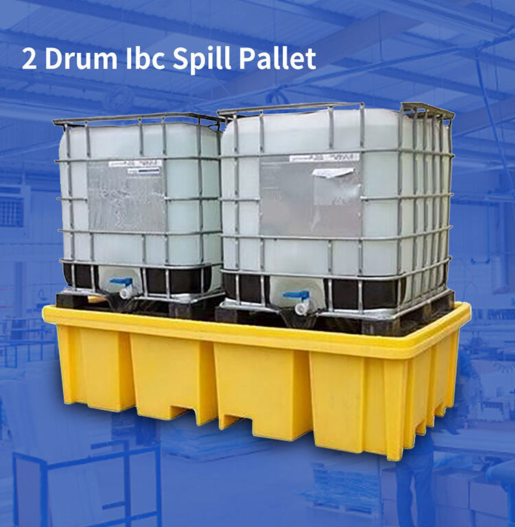 High quality cheap industrial poly hdpe oil containment control plastic 2 drum ibc spill pallet supplier