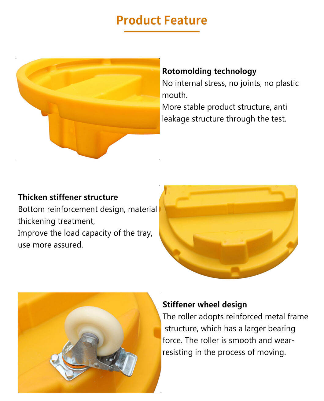 Oil Spill containment one drum pallet tray with wheel supplier