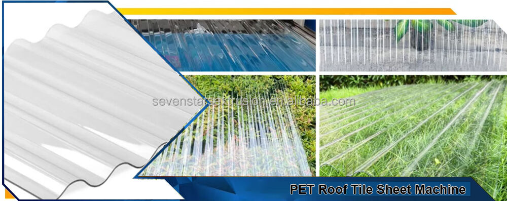 Sevenstars Customized PET Wave RoofingTransparent Panel Roofing Tile extrusion Line wave sheet Making Machine supplier