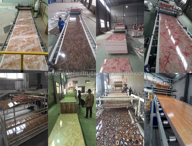 Plastic PVC Imitation marble wall panel sheet extruder making extrusion machine line supplier