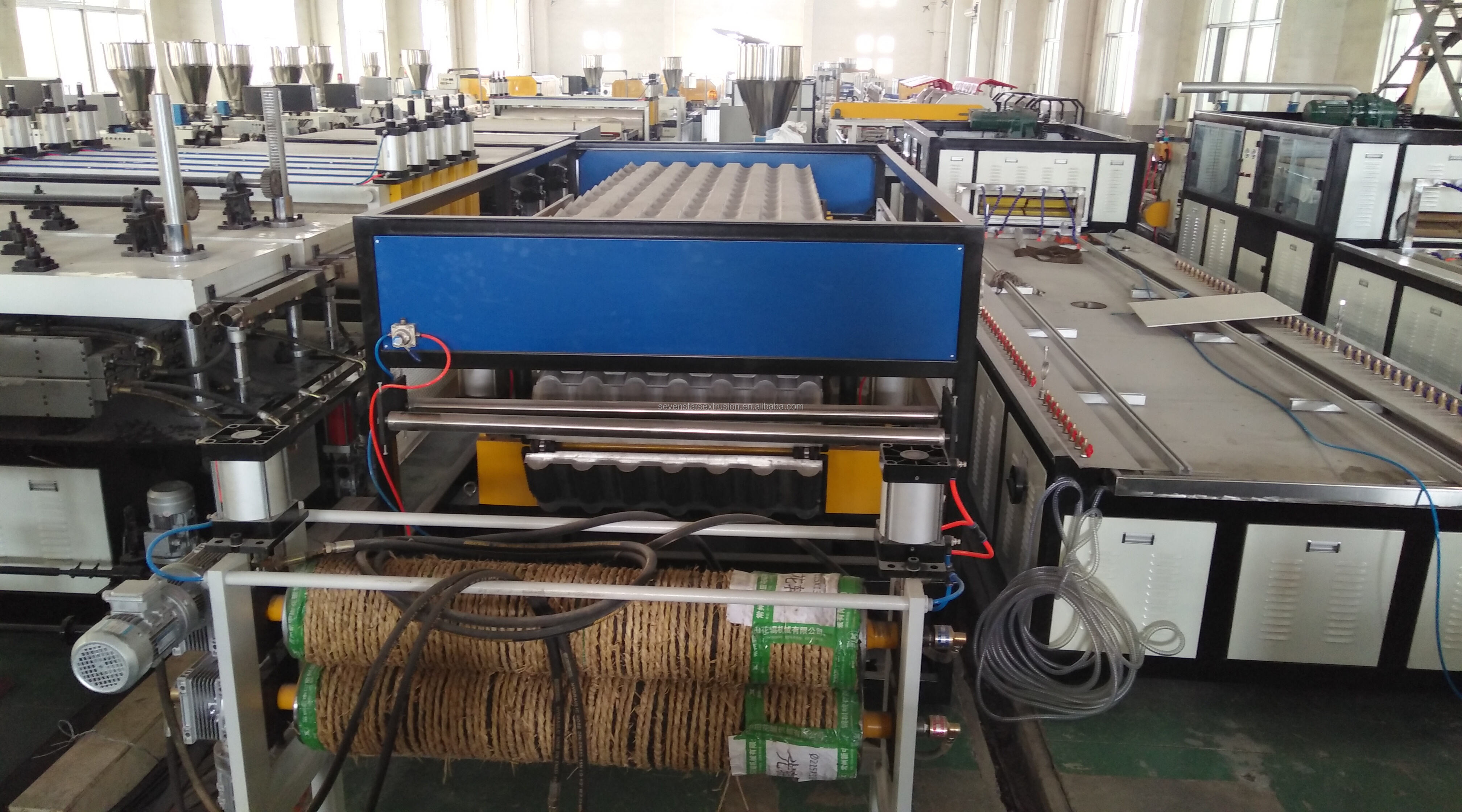 Sevenstars Roof Tile Making Machine PVC ASA Glazed Tile Production Line Plastic Sheet Plant Equipment Machinery manufacture