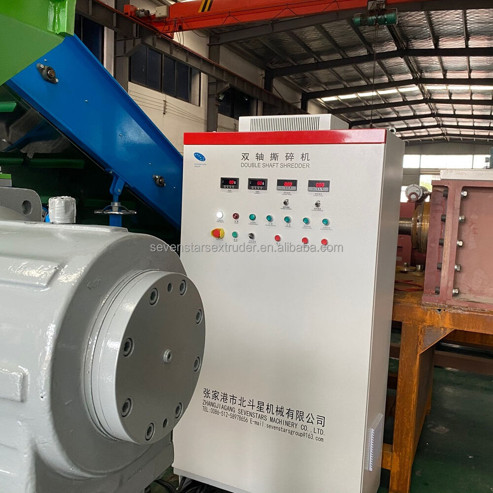 product sevenstars machinery double shaft shredder machine for plastic lumps-5