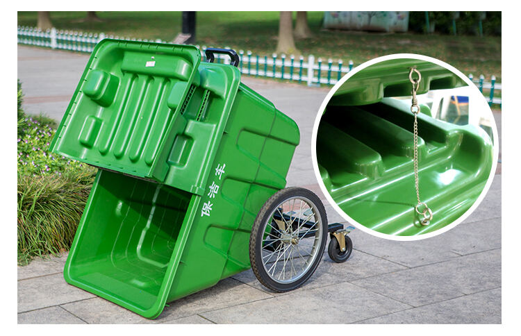 400 liter trash container outdoor waste bin with metal pedal and four wheel factory