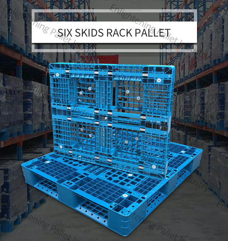 1200 x 800 high quality full perimeter six runner single side 4 way entry warehouse storage euro pallet of plastic manufacture