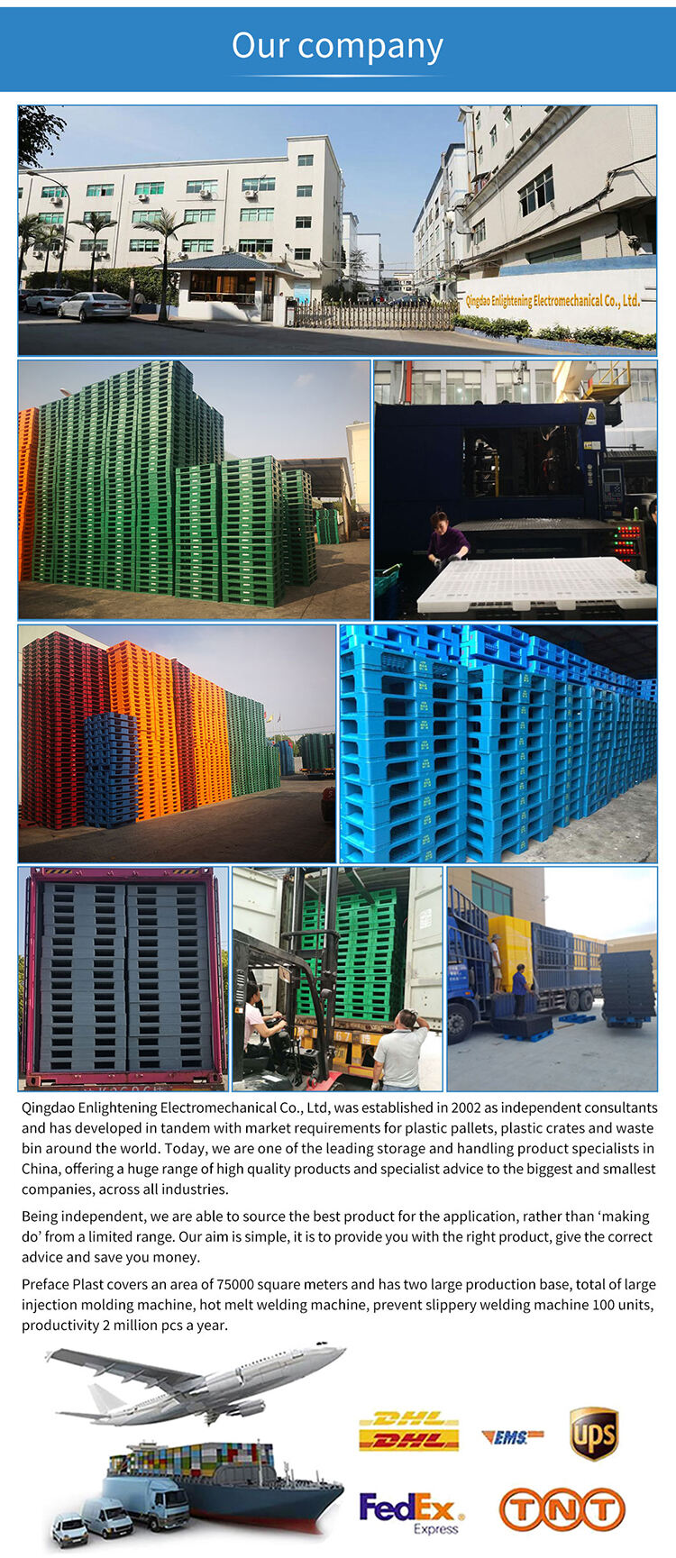 1200*1000 heavy duty drinks beverages stackable assemble Grid plastic pallet for shelf warehouse manufacture