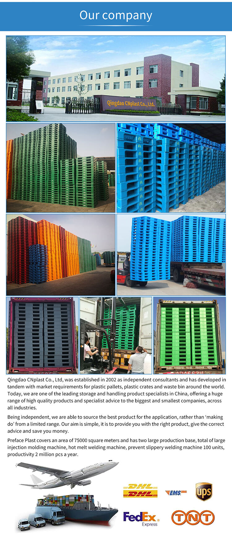 wholesale china 1200 x 800 heavy duty open deck steel reinforced warehouse storage durable industrial euro plastic pallets manufacture