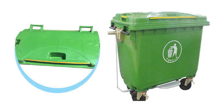1100l pedal waste container large plastic dustbin with wheels factory