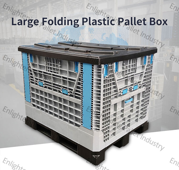 heavy duty large hdpe industrial logistic transportation warehouse storage foldable collapsed plastic pallet with wheels factory