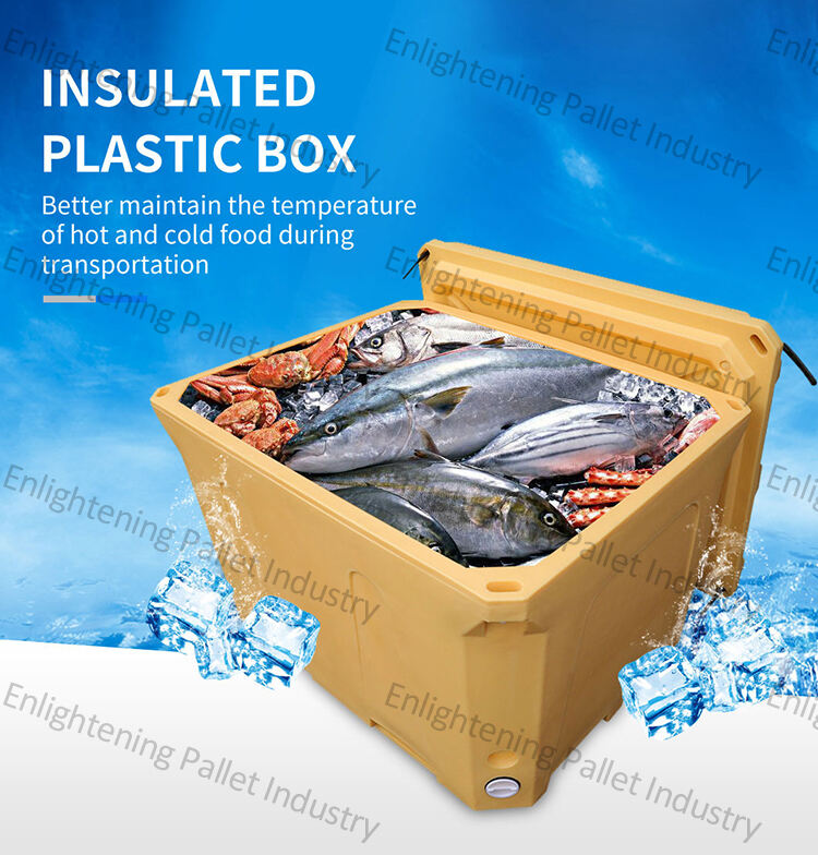 heavy duty 660l rotomold large lldpe double wall insulated fish tub for Food Transportation and Storage factory