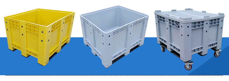 600L heavy duty hdpe solid logistic storage nally mega plastic pallet bin with lid