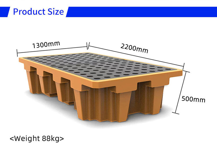 High quality cheap industrial poly hdpe oil containment control plastic 2 drum ibc spill pallet factory