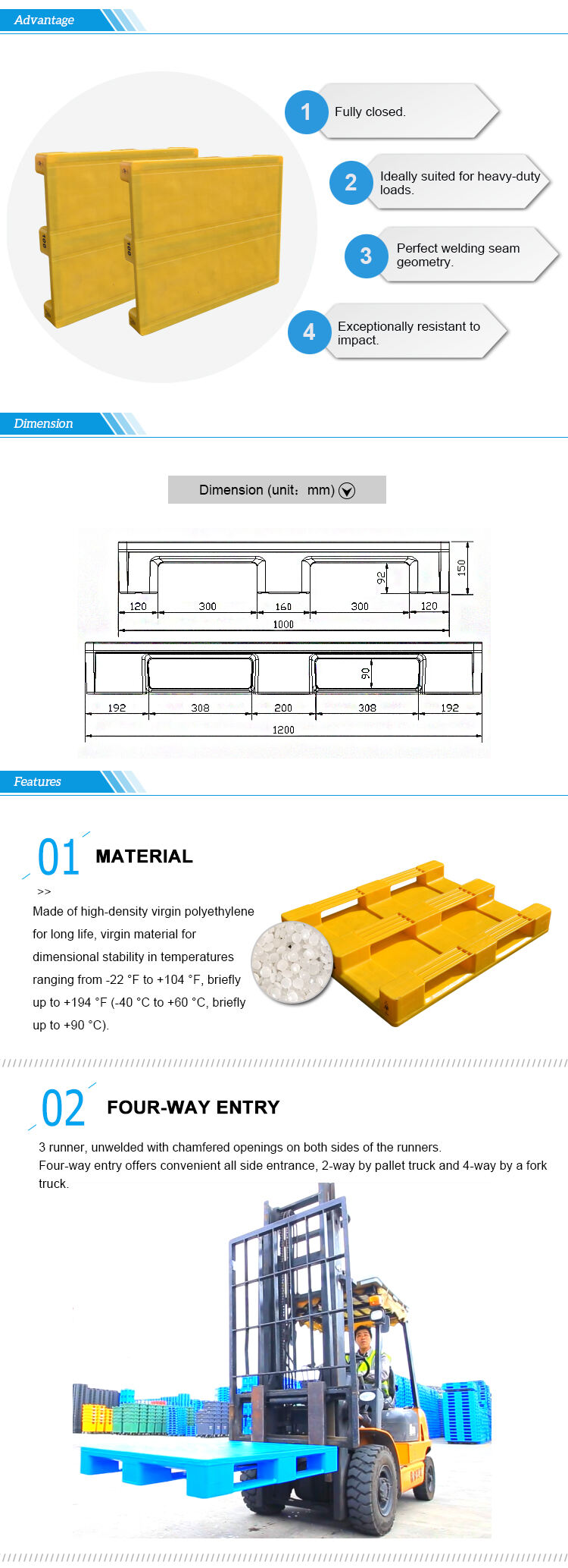 ENLIGHTENING-PLAST Food and Medicine Industry Specified Smooth Surface Euro Plastic Pallet factory