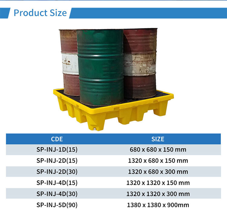 4 drum bunded textile industry containment oil drum spill pallet for industrial usage supplier